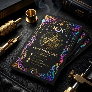 Luxury Celestial Tattoo Studio Mystic Moon Tattoo Business Card