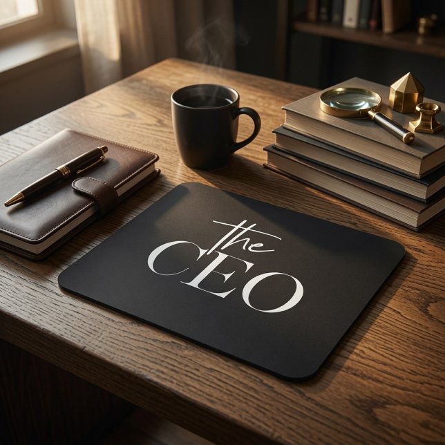 Luxury CEOModern Minimal Black Office Mouse Pad (Creator Uploaded)