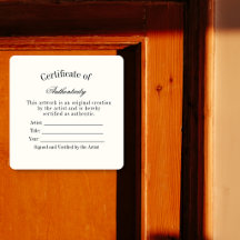 Luxury Certificate of Authenticity Sticker | Ivory