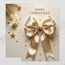 Luxury Champagne Bow Merry Christmas Holiday