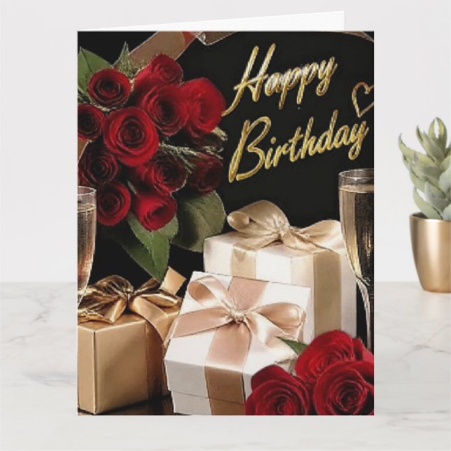 Luxury Champagne Gold Confetti Pattern | Elegant C Card (Small Plant)