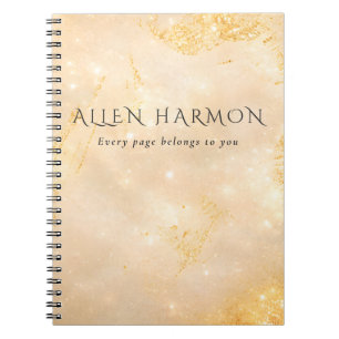 Luxury Champagne Gold Custom Name   2-Minute Edit Notebook
