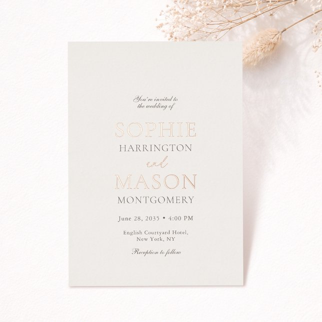 Luxury Champagne Gold Foil Wedding Invitation (Creator Uploaded)