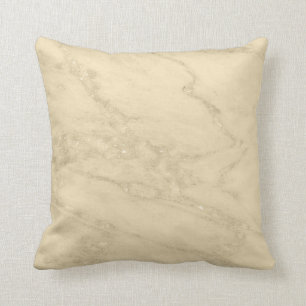 Luxury Champagne Gold Glitter Marble Cotton Throw Pillow