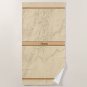 Luxury Champagne Gold Glitter Marble Customize Beach Towel