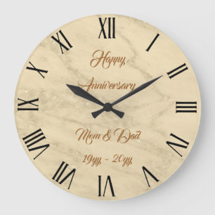 Luxury Champagne Gold Glitter Marble Customize Large Clock