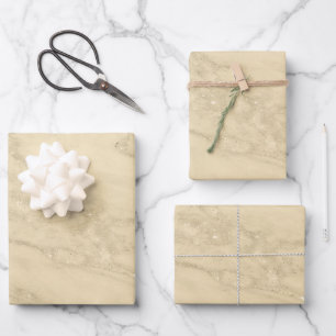Luxury Champagne Gold Glitter Marble Customize Wrapping Paper Sheet