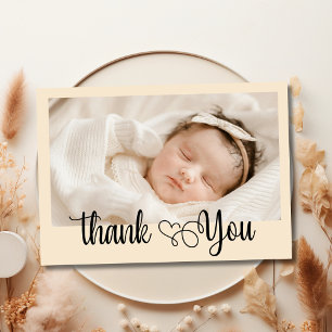 Luxury Champagne Photo Baby Shower Thank You Card