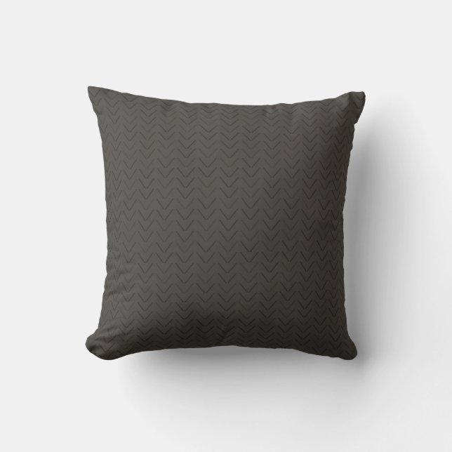 Luxury Charcoal Woven Texture Throw Pillow (Front)