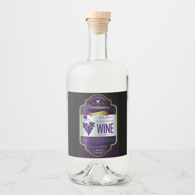 Luxury Chardonnay  Liquor Bottle Label (Front)
