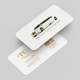 Luxury Chauffeur Private Transport Limo White Business Card