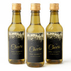 Luxury Cheers Mini Champagne Label Gold Black