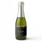 Luxury Cheers Mini Champagne Label Gold Black
