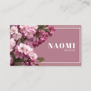 Luxury Cherry Blossom Gold Frame Business Card