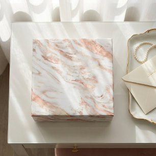 Luxury Chic Copper Rose Gold Foil Marble Wrapping Paper