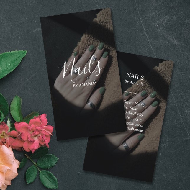 Luxury Chic Nails Salon Manicure Nail Art Beauty  Business Card (Creator Uploaded)