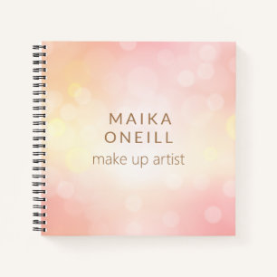 Luxury chic pink bokeh personalized notebook