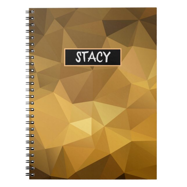 Luxury Chic Poly Monogram Black & Gold Pattern Not Notebook (Front)