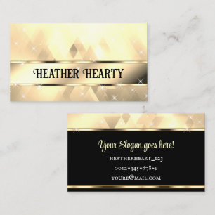Luxury Chic Triangles Pattern Gold Golden Ombre Business Card