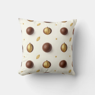 Luxury Chocolate Truffles Seamless Pattern Throw Pillow