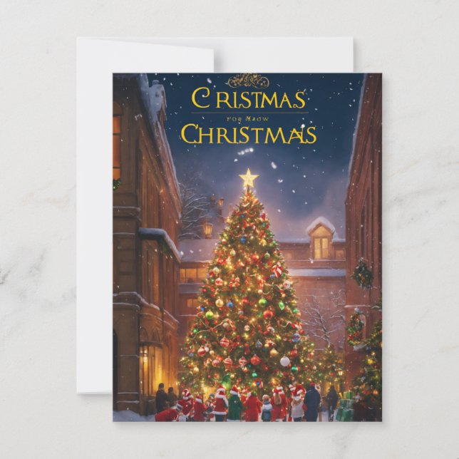 "Luxury Christmas Card with Gold Foil Accents" (Front)