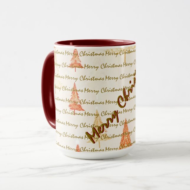 Luxury Christmas Christmas Trees Festive Mug (Front Left)