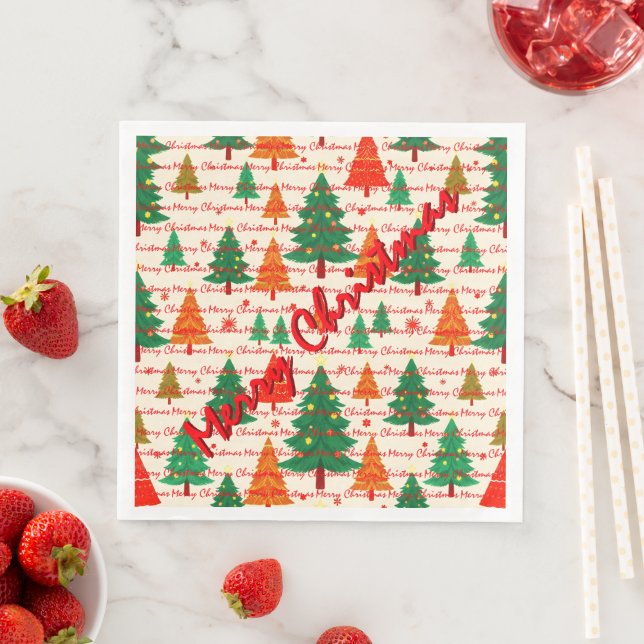 Luxury Christmas Christmas Trees Festive Napkin (Insitu)