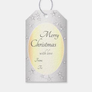 Luxury Christmas Gold and Silver Effect with Stars Gift Tags
