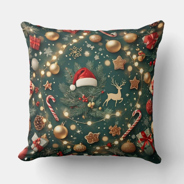 Luxury Christmas Pattern Decorative Throw Pillow (Front)