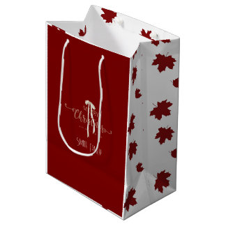 Luxury Christmas Personalized Merry Christmas  Medium Gift Bag