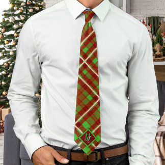 Luxury Christmas Tartan Personalized Monogram Tie