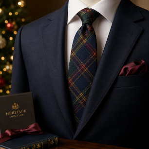 Luxury Christmas Tartan Plaid Tie