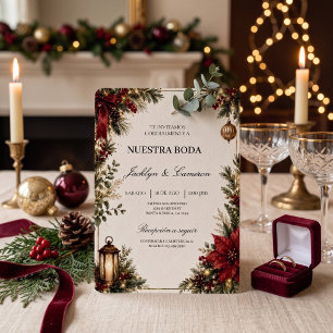 Luxury Christmas wedding invitation 