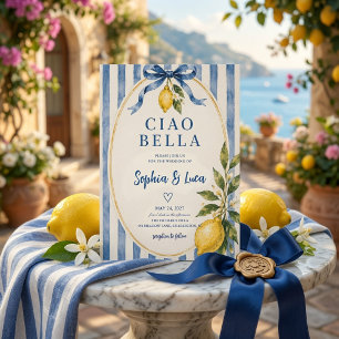 Luxury Ciao Bella Italian Lemon Wedding Invitation