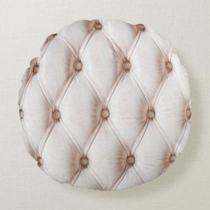 Luxury classic leather texture,old rose colour round pillow