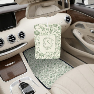 Luxury Classic Sage French Toile Monogram Crest Air Freshener
