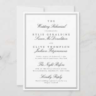 Luxury Classic The Wedding Rehearsal Dinner Invitation