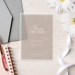 Luxury Classic Vintage Ivory with Border Wedding Vellum Invitations