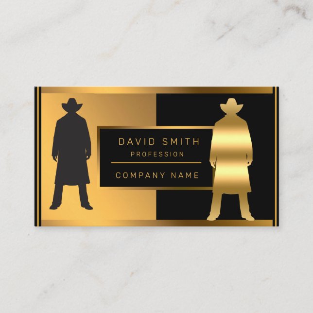 Luxury Classy Fashion Add Your Text For-Him Business Card (Front)