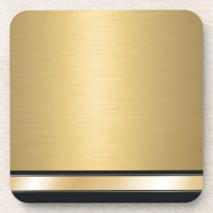 Luxury classy golden black personalized coaster