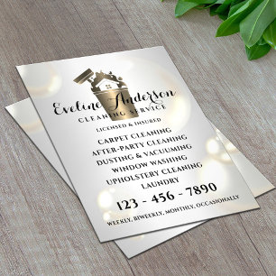 Luxury cleaning logo and bubbles flyer