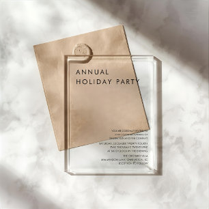 Luxury Clear Acrylic Annual Holiday Party Acrylic Invitations