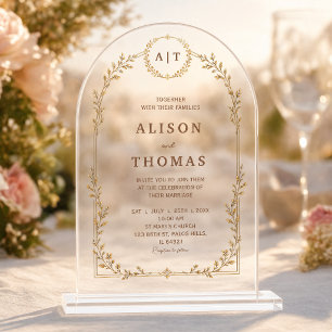 Luxury Clear Acrylic Arch Wedding Invitation  