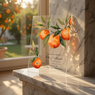 Luxury Clear Acrylic Citrus  Invitations