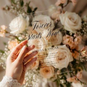 Luxury Clear Acrylic Wedding Invitation   Elegant 