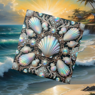 Luxury Coastal Decor   Diamonds and Seashells  Tile
