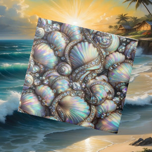 Luxury Coastal Decor   Diamonds and Seashells  Tile