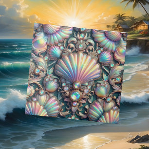Luxury Coastal Decor   Diamonds and Seashells  Tile