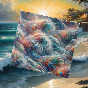 Luxury Coastal Living   Coral Reef Ocean Waves Tile