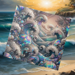Luxury Coastal Living   Coral Reef Ocean Waves Tile